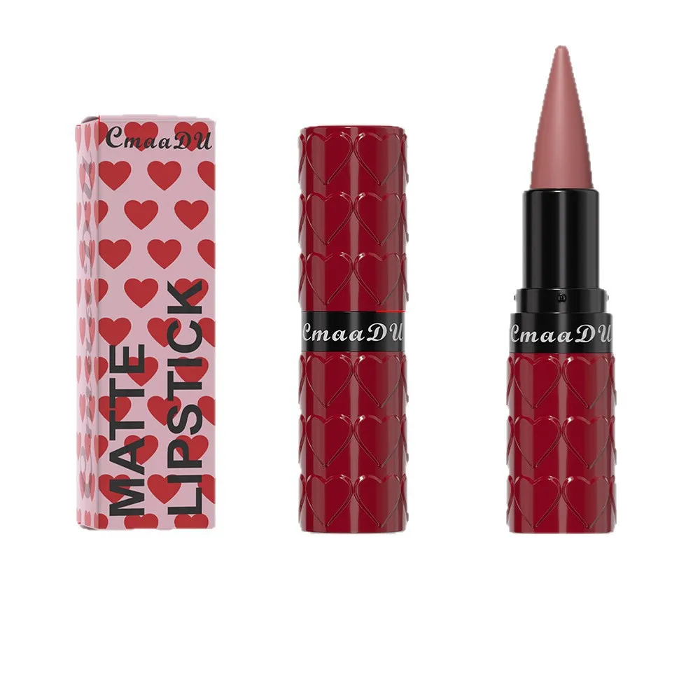 8-kolorowa szminka w kształcie serca, długotrwały matowy konturówka do ust, niełatwo się zmywa, poprawia kształt ust