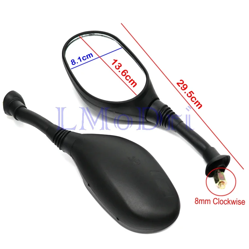 LMoDri Motorcycle Rear View Mirror Motorbike 8mm Back Side Replacement Mirrors Scooter E-bike Universal Use