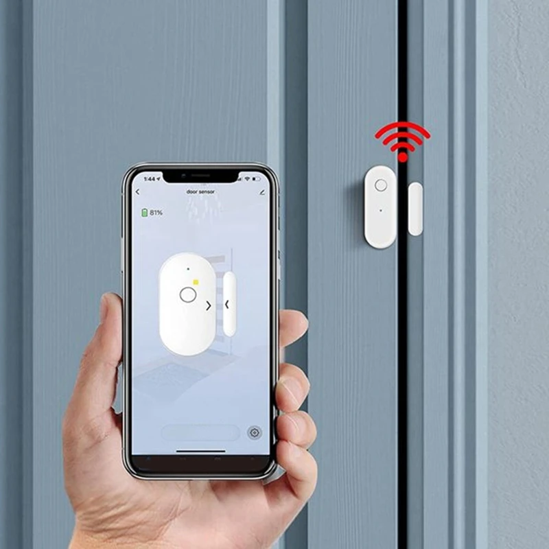 Sensor de puerta inteligente, Sensor de ventana inalámbrico Wifi, notificación de mensajes en tiempo Real, Compatible con el asistente de Google Alexa