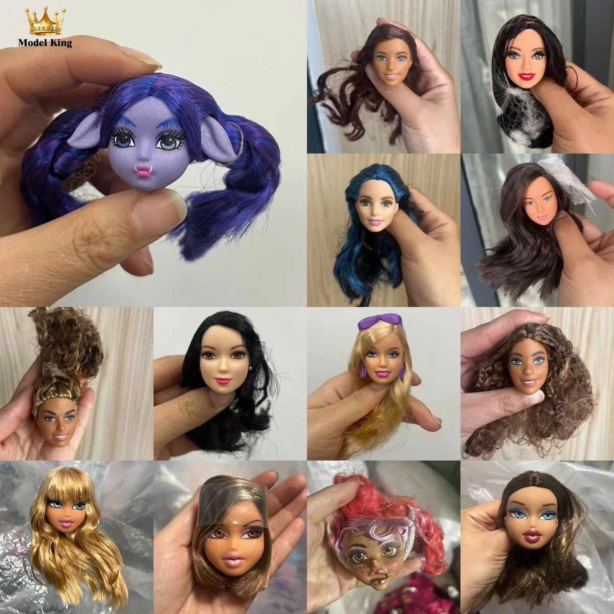 【Default Defects】Original 1/6 Bratz Doll Old Style Rare Long Hair Head About 28CM Action Figure Body Dolls Model For Fans DIY