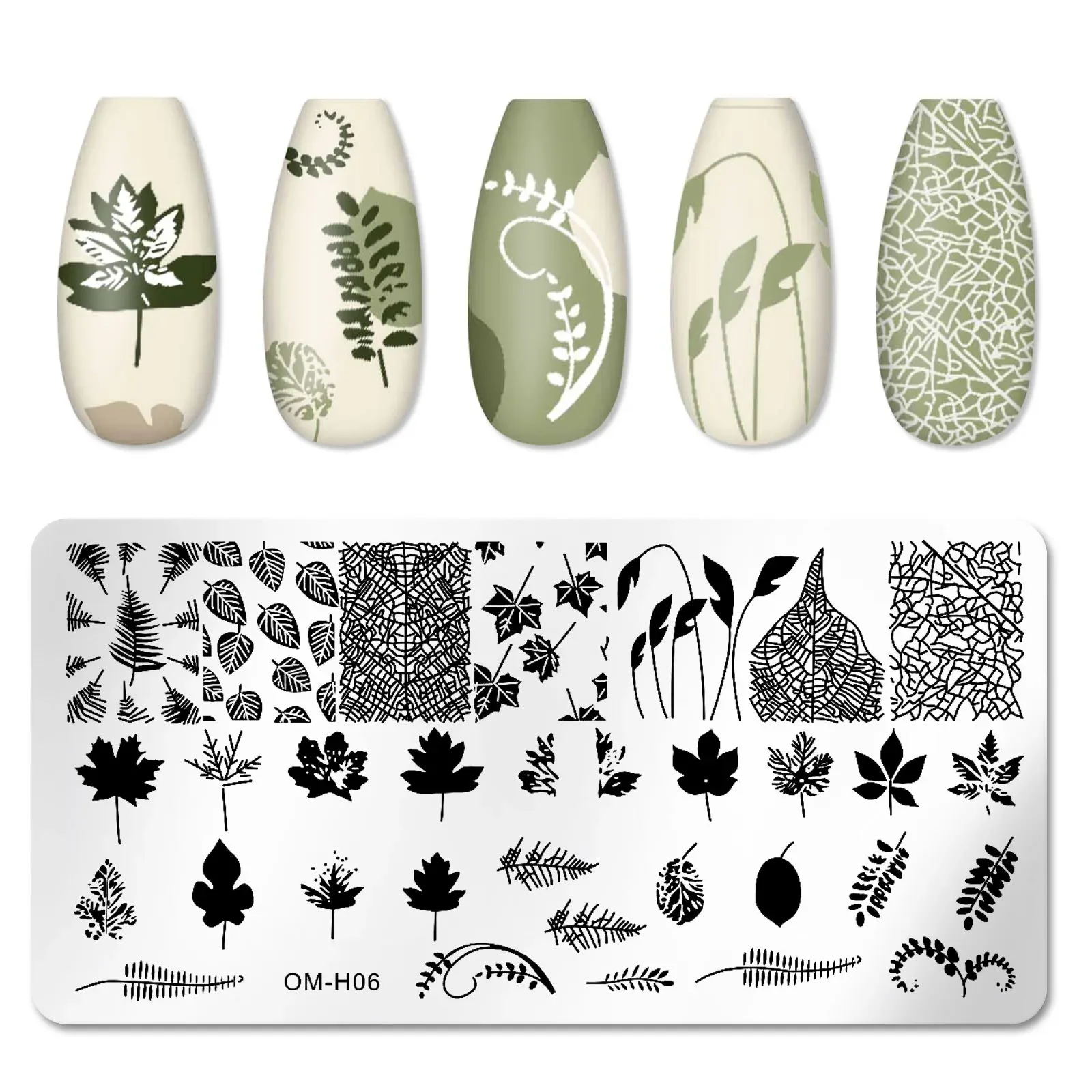 Nail Art Templates Natural Animal Snake Flower Grass Tree Image Nail Stamping Plates Set Mold 12*6cm Stamper Manicure Decoration