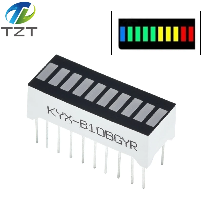 DIYTZT 10 grid digital segment LED light bar super bright 2 red+3 yellow+4 green+1 blue light flat tube B10BRYGB