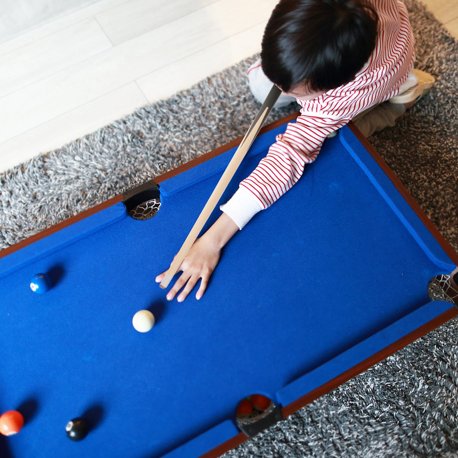 

48cm Mini Pool Cue Stick Lightweight Smooth Wood Billiard Snooker Cue Easy Transport Store Short Pool Sticks Game Accessories