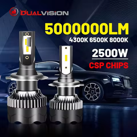 Dualvision H4 LED Headlight 5000000LM 2500W LED H7 H1 H11 H8 H9 9005 9006 HB3 HB4 4300K 6500K 8000K PTF Ice Bulbs 12V Fog Lights