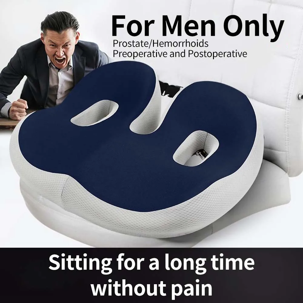 Pressure-Resistant and Breathable Ergonomic Seat Cushion with Slow-Recovery filling and Curved Surface Fitting the Hips
