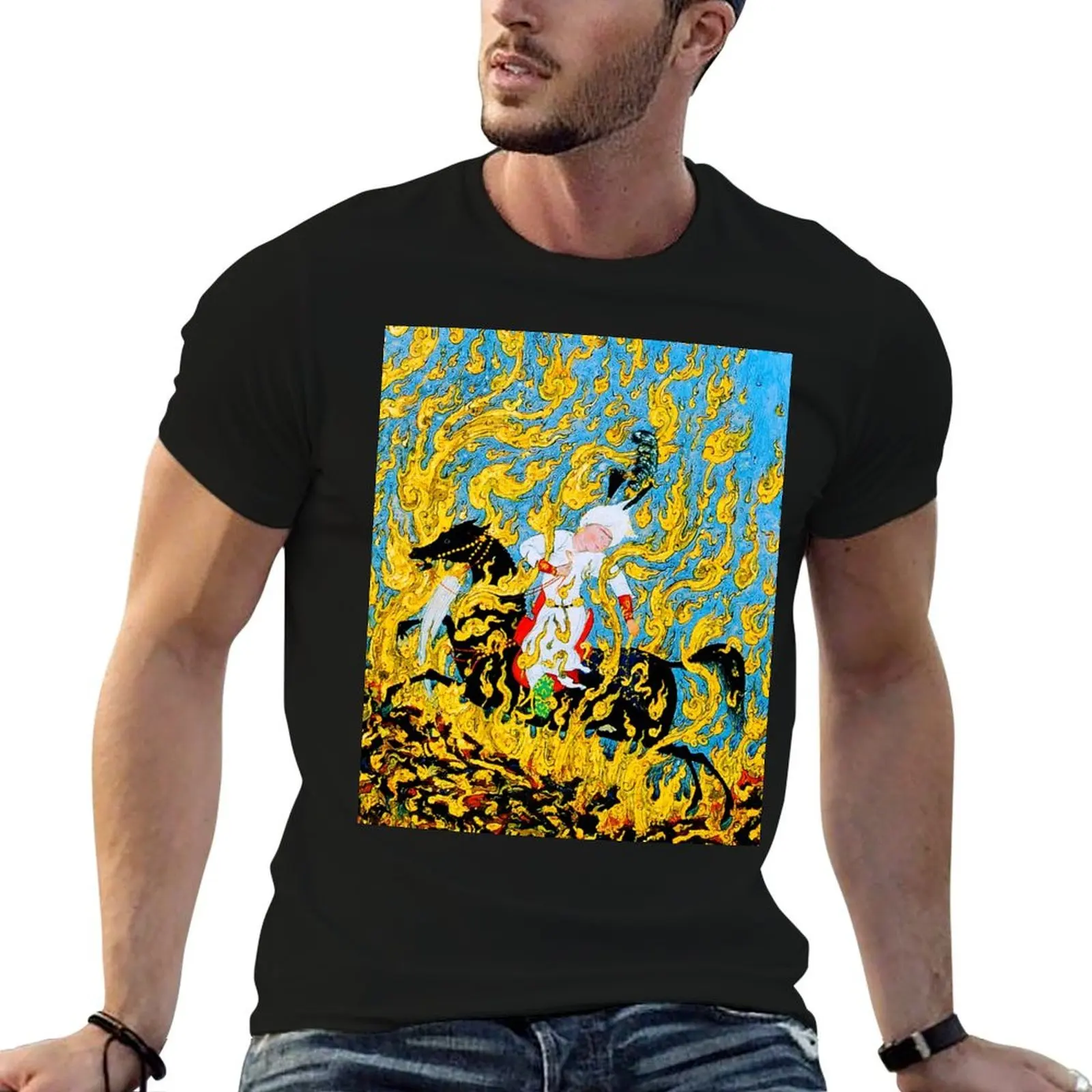 Young man on horseback T-Shirt man t shirt aesthetic clothes vintage graphic tee cute clothes oversized t shirts for men