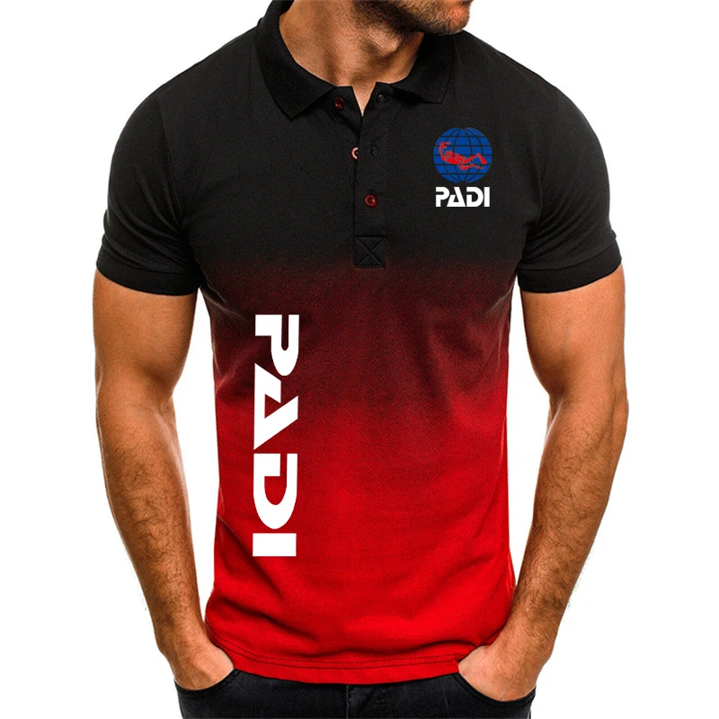 2024 Summer Outdoor Leisure Sports men's POLO Shirt PADI Work Casual Short Sleeves Breathable and Comfortable POLO Top