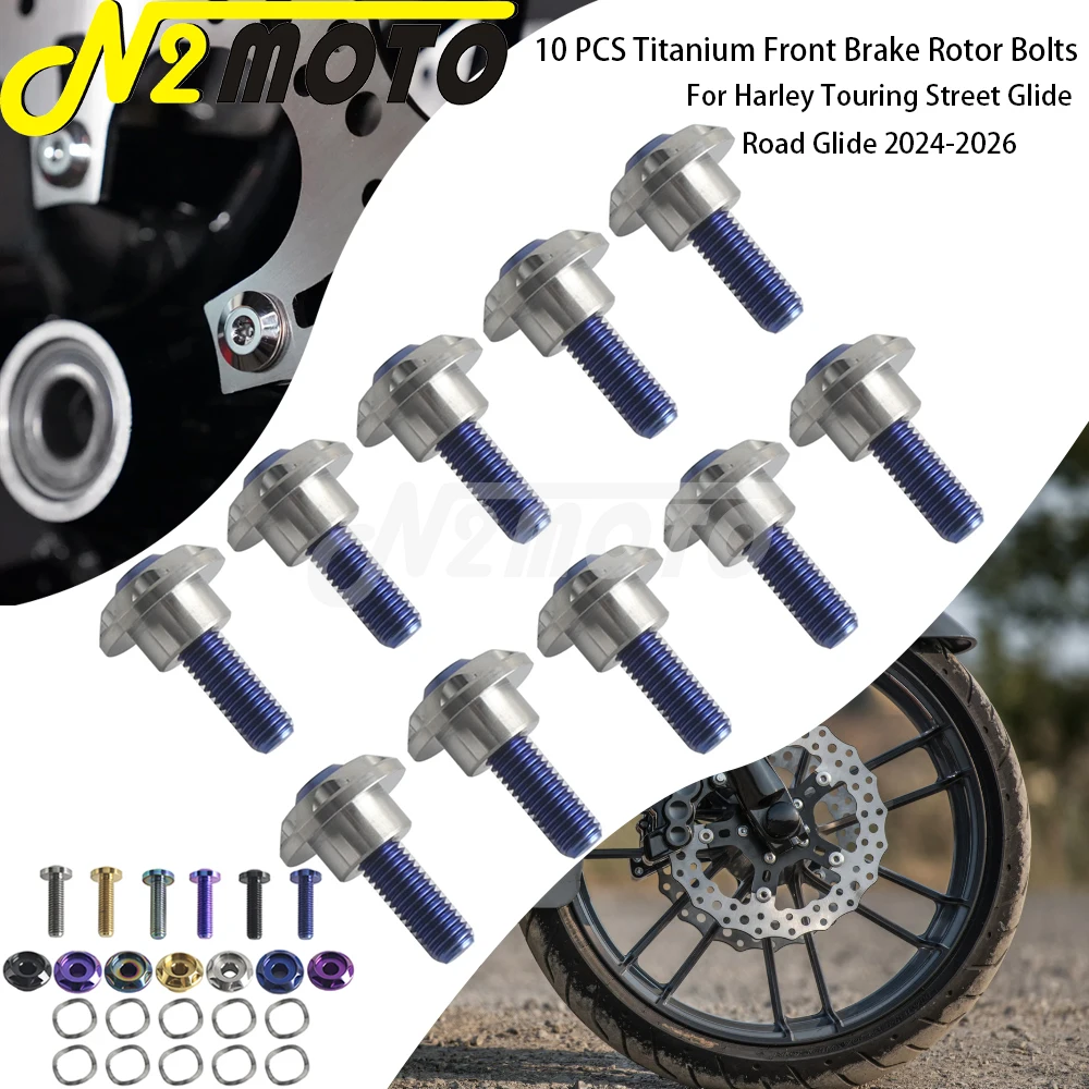 Motorcycle Brake Rotor Mounting Fasteners Front Brake Disc Fixing Hardware Bolts For Harley Touring Road Street Glide FLHX FLTRX