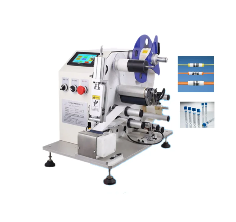 High speed semi Automatic tube power cable usb wire labeling machine sleeve labeling machine tube labeler for tubes