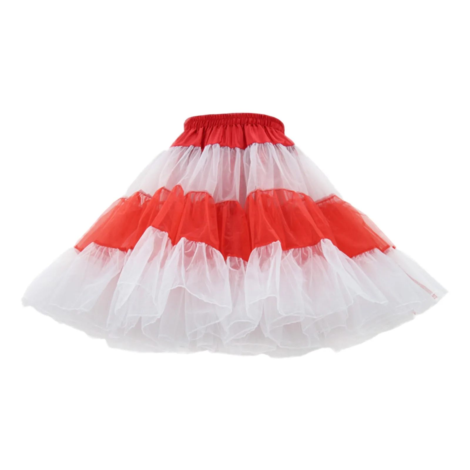 Solid Short Tulle Skirt Crinoline Underskirt Rockabilly Wedding Petticoat Woman Adult Tutu Half Slips Accessorie