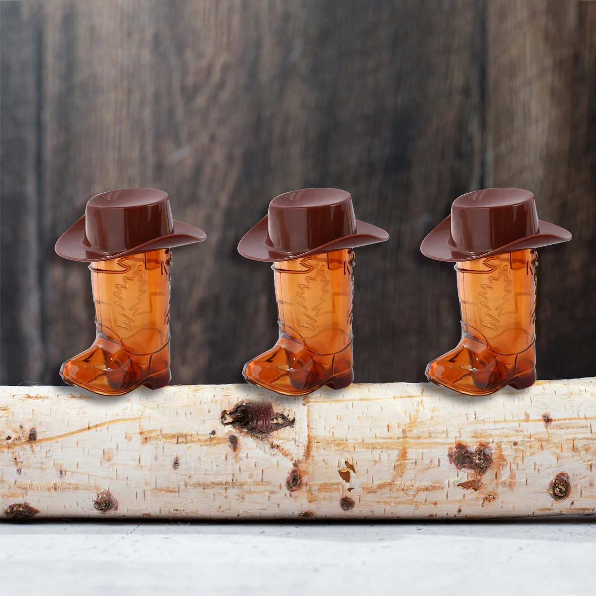 10PCS Cowboy Boot Shot Glasses with Cowboy Hats Mini Plastic Shot Glass Cups For Birthday Party Decorations Cowboy Party Favors