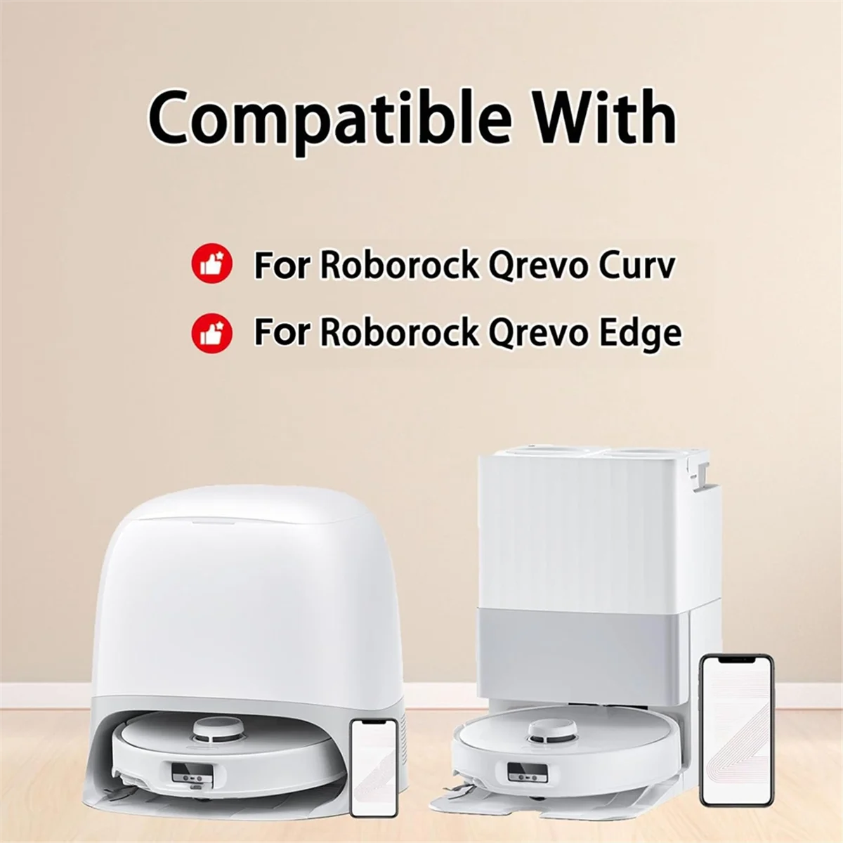 Qrevo Curv/Qrevo Edge 로봇 진공 메인 사이드 브러시 HEPA 필터 걸레 천 먼지 봉투 용 FZFZ 액세서리 키트