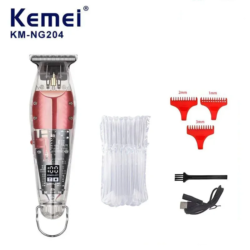 KeMei KM-NG204 Small Electric Pusher Silent LCD Digital Display USB Home Hairdresser Professional