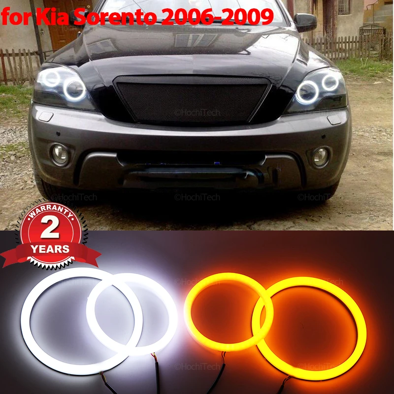 Cotton LED Angel Eyes Kit  Ring Headlight Lamps For Kia Sorento 2006-2009 Ultra Bright Refit Day Light turn signal light