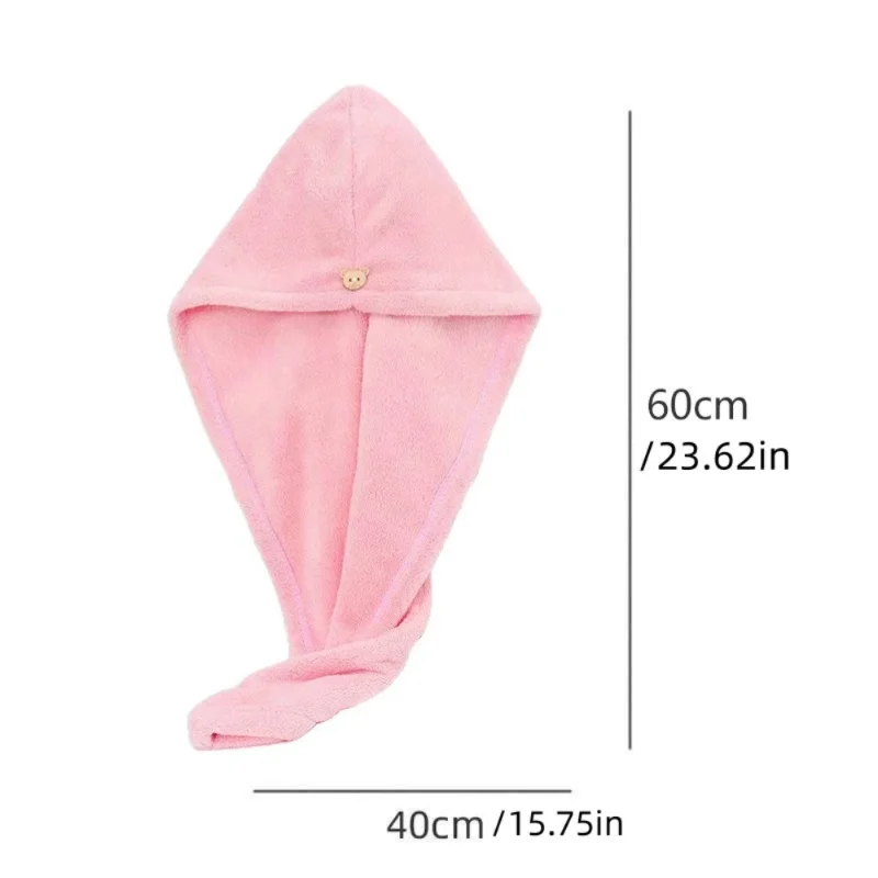 Women Long Hair Quick-Dry Hair Cap, Soft Microfiber Shower Dry Hair Cap, Lady Turban Bath Hat for Drying Long Hair