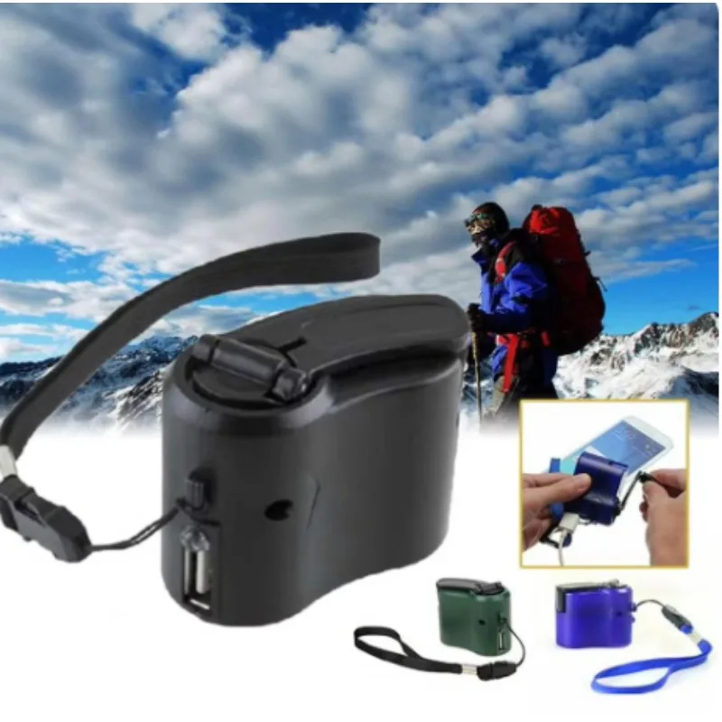 Hand-crank Charger Portable Safe Charging USB Port Mobile Phone Tablet Manual Outdoor Emergency Generator Outdoor Survival Tool