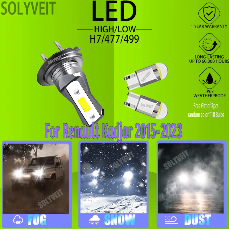 

H7 Car Headlight Main Dipped Beam Universal Fit LED Bulbs For Renault Kadjar 2015 2016 2017 2018 2019 2020 2021 2022 2023
