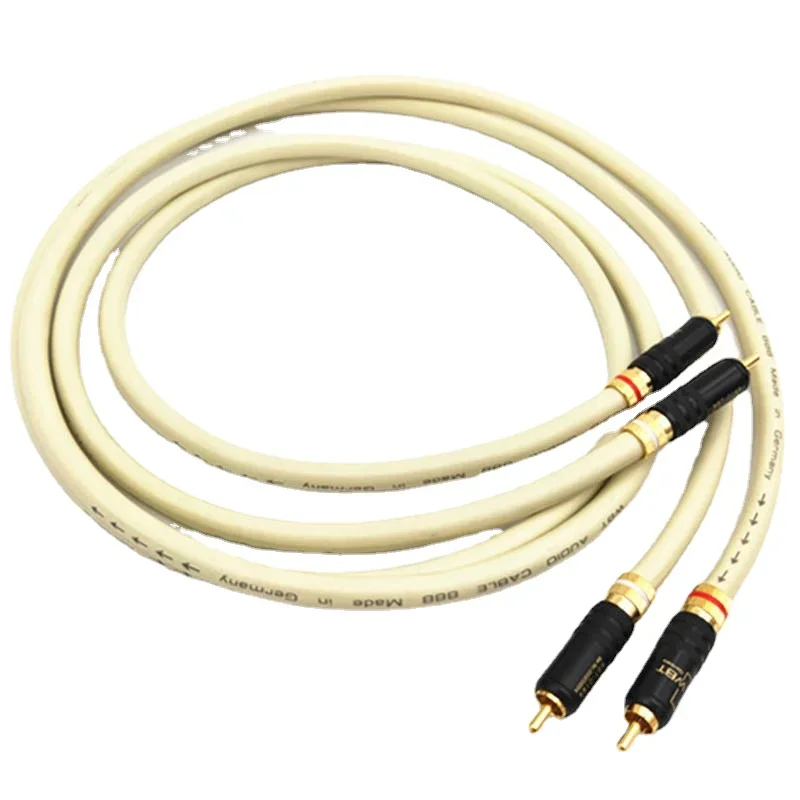 WBT 888 RCA Cable Amplifier Signal Cable Gold Plated 2RCA To 2RCA HiFi Audio Interconnect Line for Home Theater HDTV Audio Cable