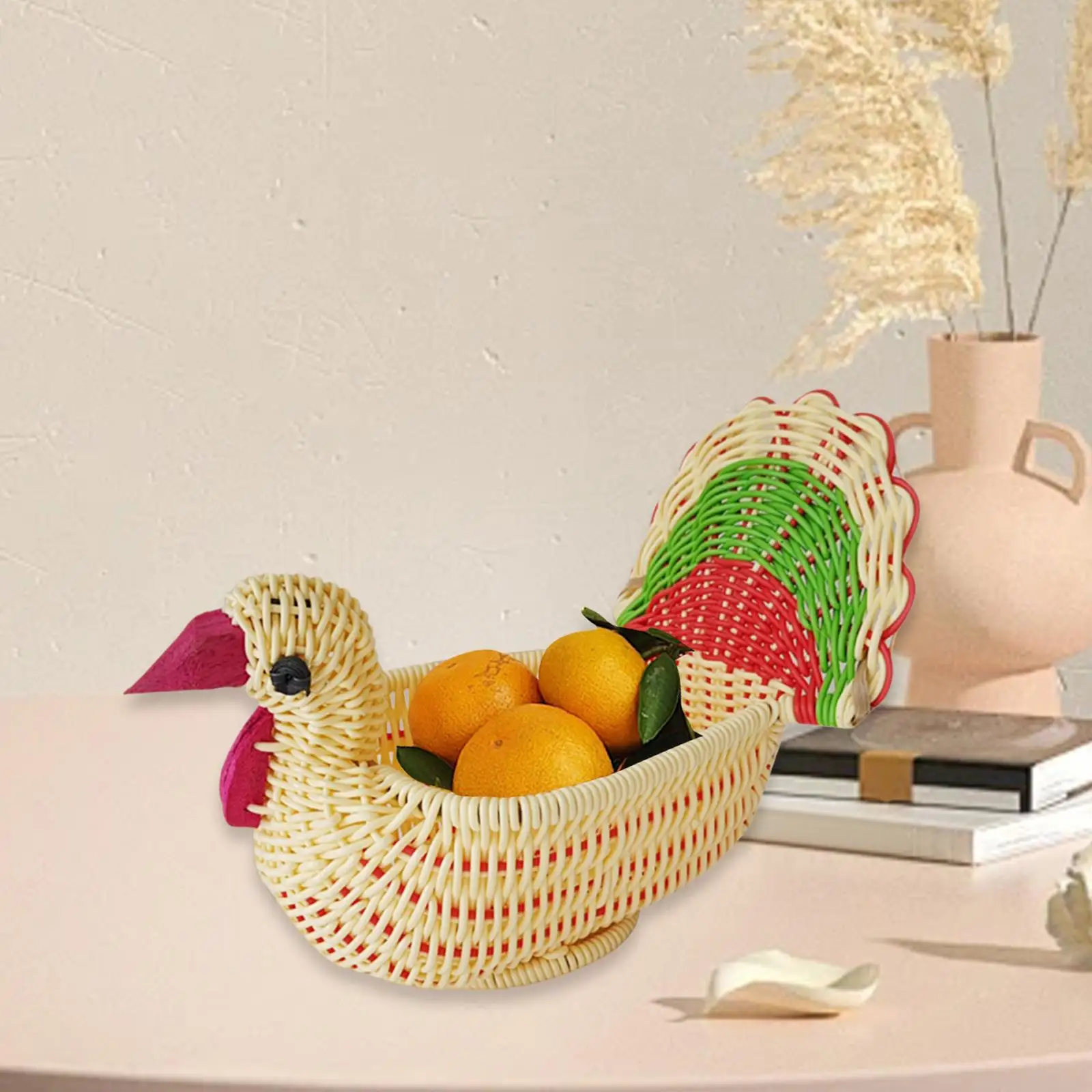 

Тканая сервировочная корзина, корзина с фруктами, держатель для закусок в форме индейки, сервировочный поднос для столовой