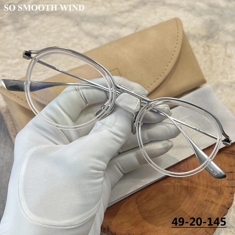 

Оправа для очков из чистого титана в японском стиле, мужские полуободковые очки нестандартной формы, женские круглые очки, высококачественные очки DTX131