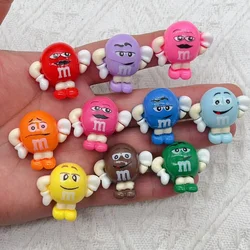 10pcs M Candy Bean Resin Charms for Jewelry Making Diy Earring Pendant Necklace Keychain Accessories Supplies Bulk Wholesale