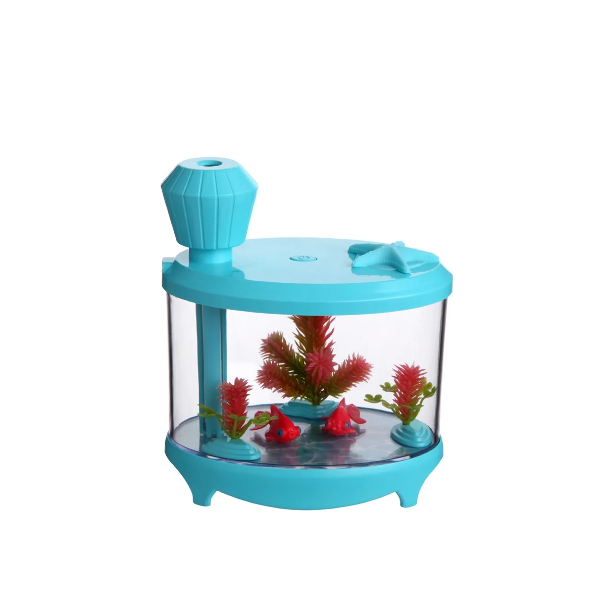 Aquarium Luchtbevochtiger Diffuser Kleurrijk Nachtlampje Dc 5V Usb Mini Mistmaker 460Ml Water Diffuser Blauw