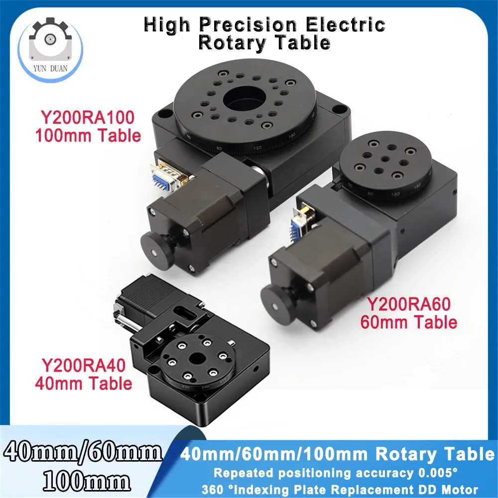 Placa de indexação 360, 60/100mm, mesa rotativa elétrica de alta precisão, proporção 90/180:1 42, kit de acionamento de motor de passo, substituição de motor dd