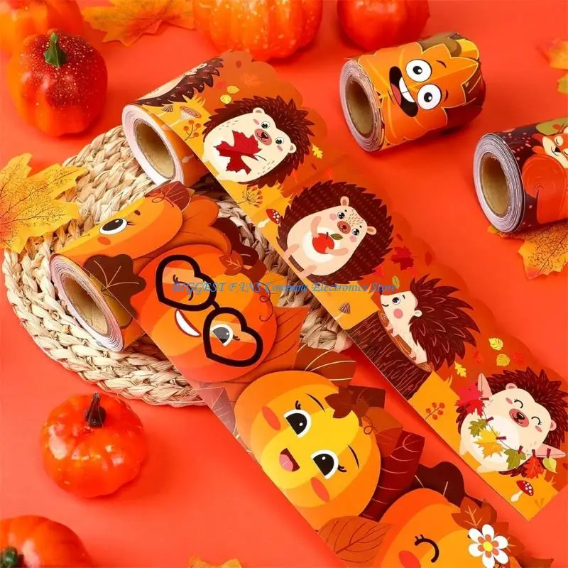 

10 -метровая осенняя доска границ граничит с тыквенным листом декоративной отделкой границ