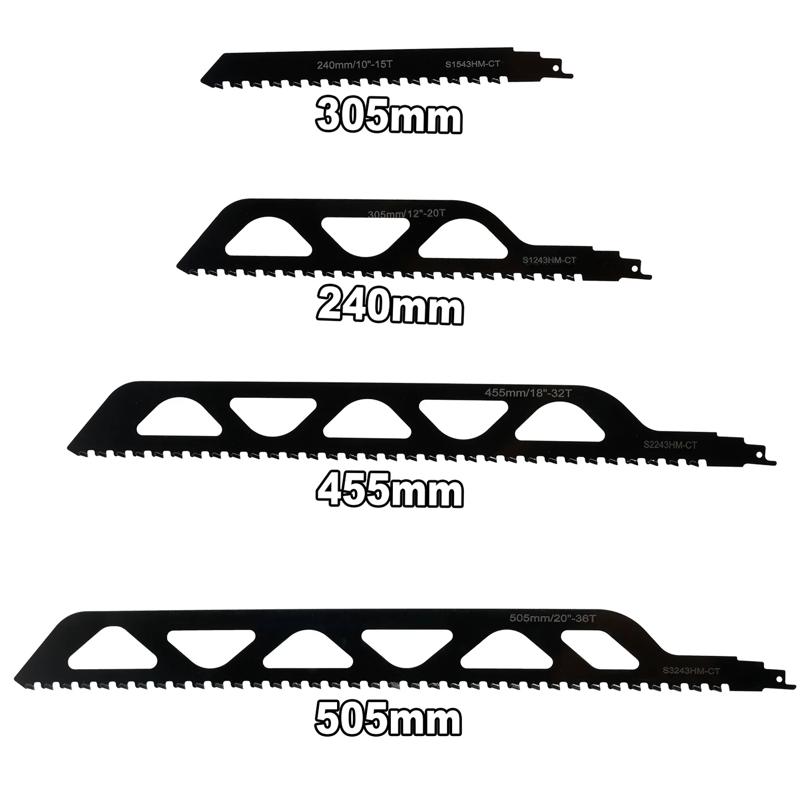 Reciprocating Saw Blades 2TPI Cutting Recip Sabre Saw Blade for Hollow Cement Brick Porous Concrete Fiber Cutting Wood PVC Tube