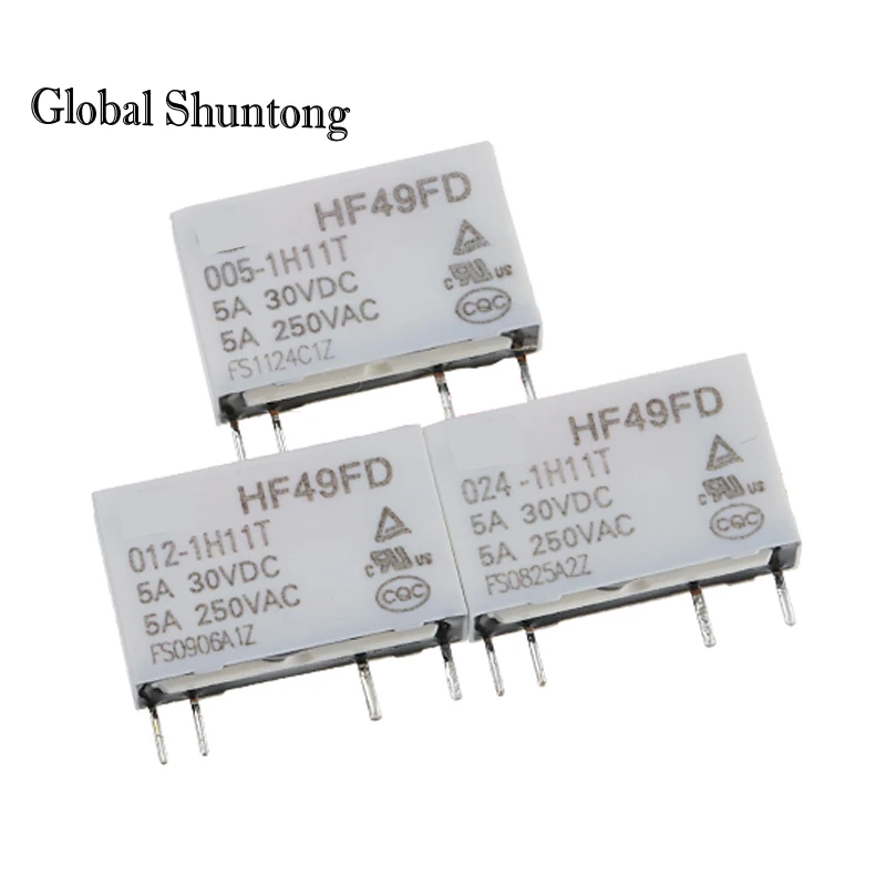 

10Pcs HF49FD HF49FD-005-1H11 HF49FD-012-1H11 HF49FD-024-1H11 Relay HF49FD-005 012 024 1H11 4Pin 5A Relays DC 5V 12V 24V