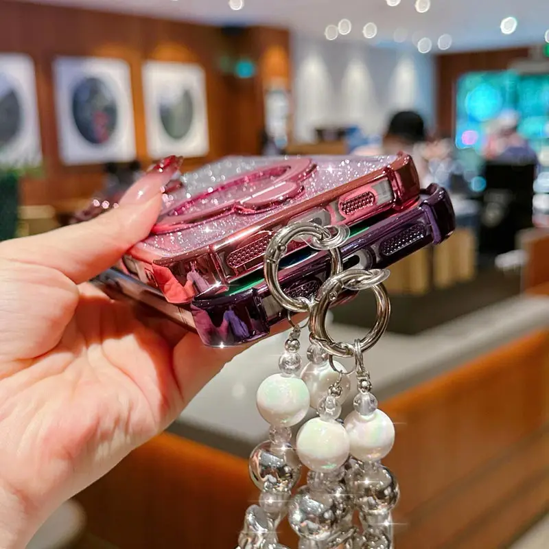 مجوهرات بريق أبل أرنب حامل هاتف حقيبة لهاتف سامسونج غالاكسي A13 A14 A15 A16 A24 A25 A34 A35 A36 A54 A55 A12 A22 4G 5G الظهر