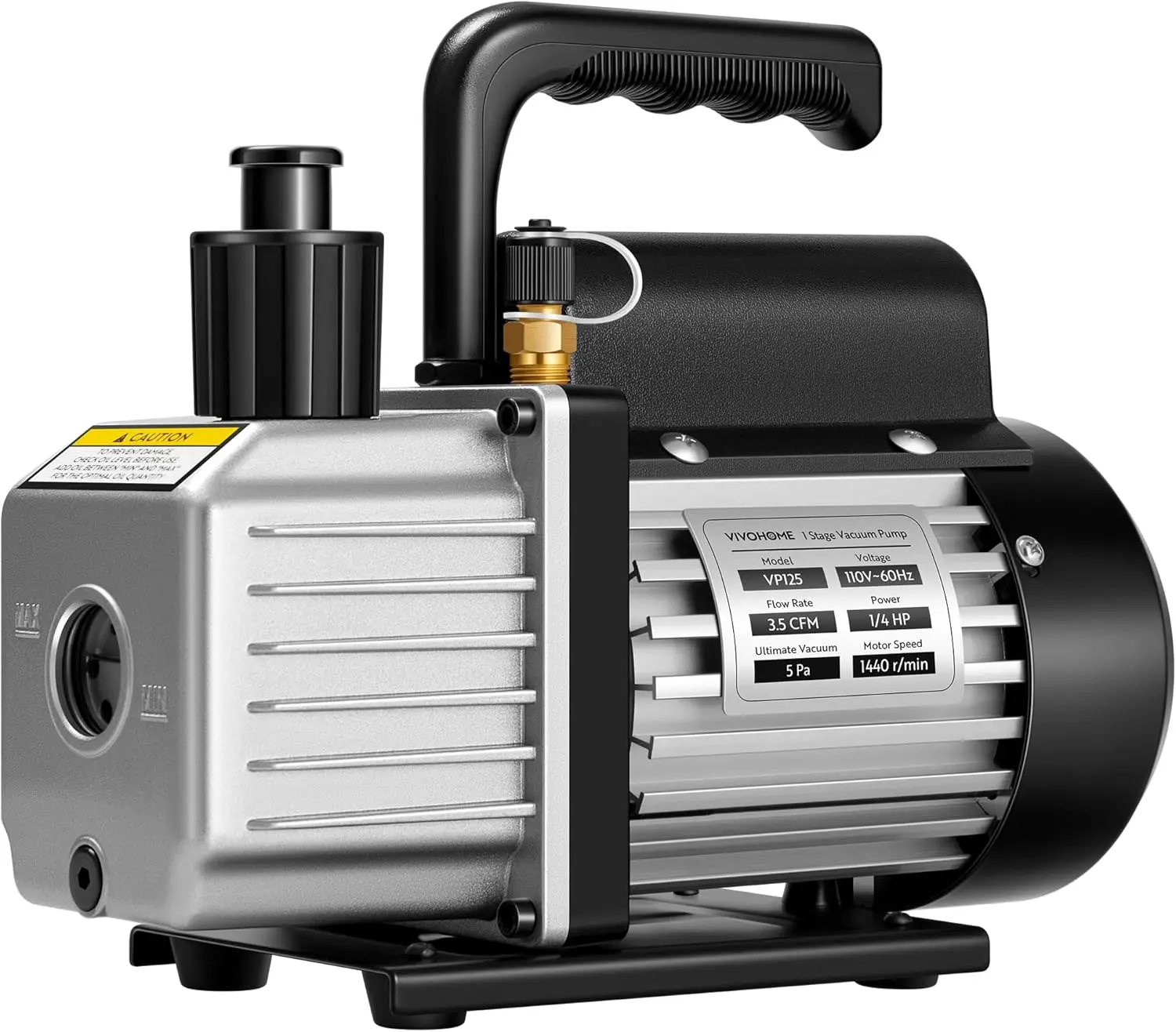 

3.5 CFM 1/4 HP 110V HVAC Vacuum Pump for R134a R12 R22 R502 R410a – Auto AC Vacuum Pump with Oil Bottle