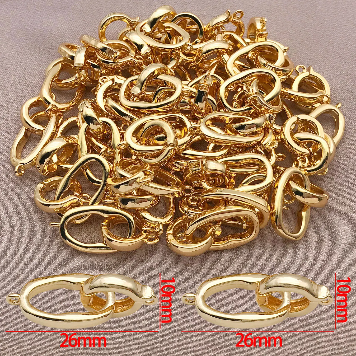 Mix 3/5pcs 18K Copper Plated Genuine Golden Thick Silvery White Golden Connection Closure Buckle, DIY Jewelry Making Accessories image 4