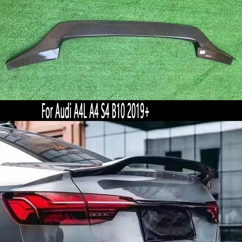 For Audi A4L A4 S4 B10 2019+ High quality Carbon Fiber Tail fins Rear Trunk Spoiler Guide Wing Rear Wing Diverter Body Kit