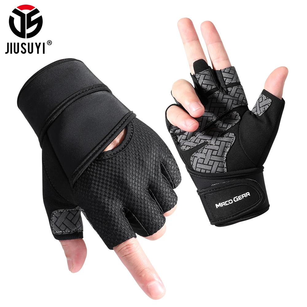 Breathable Gym Fitness Heavyweight Training Gloves Anti-slip Anti-shock Pad Sport Body Building Gym Hand Palm Protector Gloves