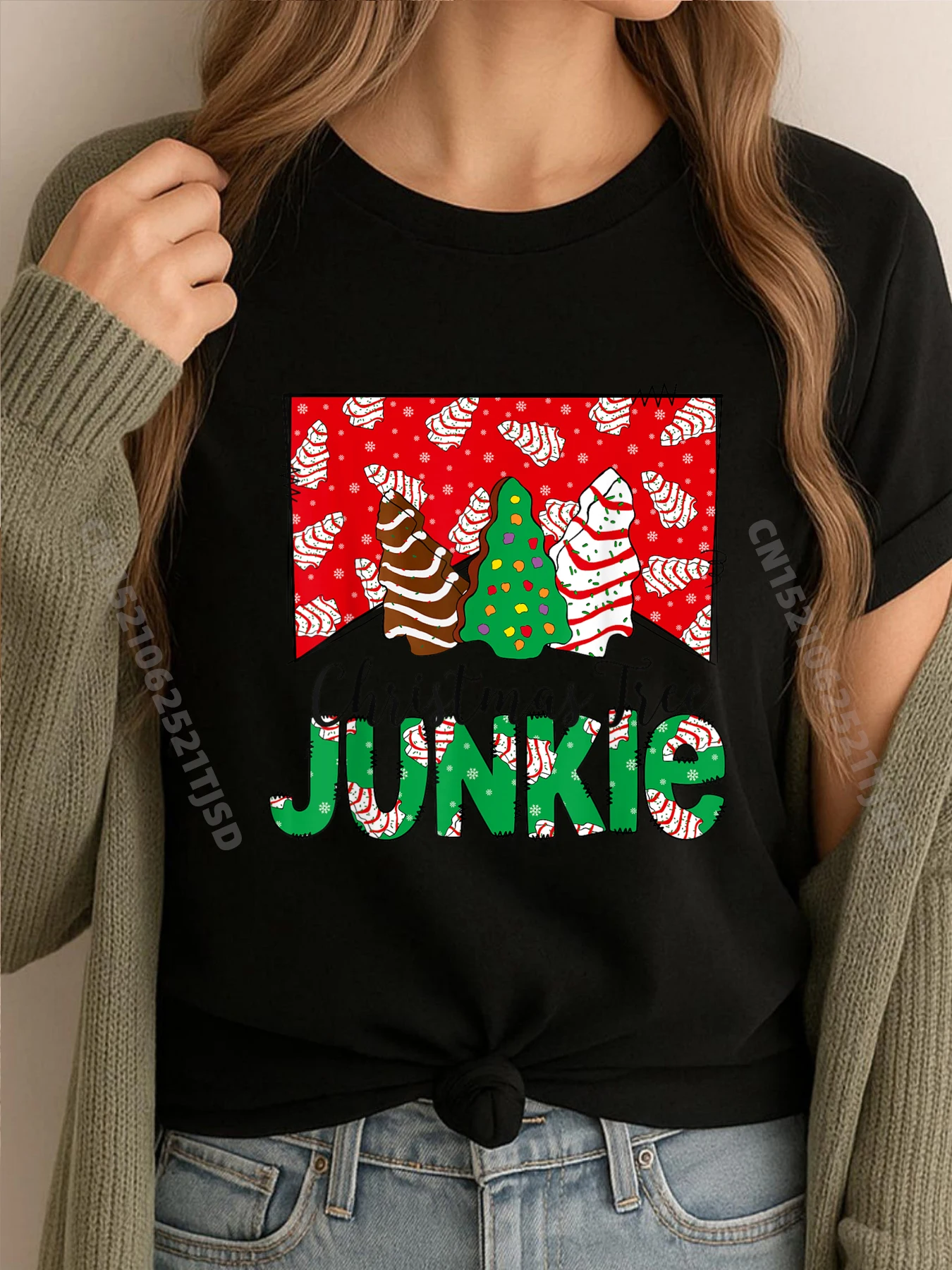 

Рождественская елка Junkie Рождественская елка Торты Debbie Рождественская футболка с рисунком Футболки Стираная футболка европейского размера ВТОРОЖЕНИЯ