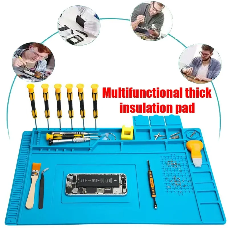 ESD مكافحة ساكنة لحام حصيرة مقاومة للحرارة منصة الامتزاز المغناطيسي لإصلاح الهاتف بغا أداة لوحة العمل السيليكون