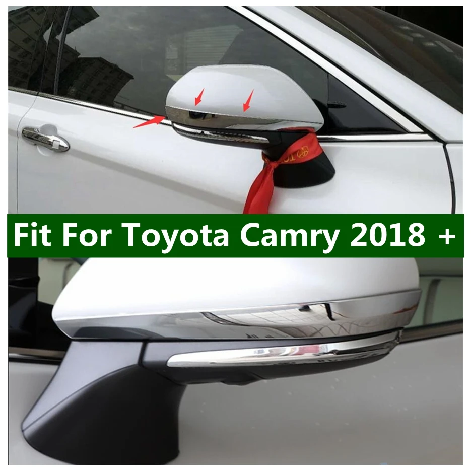 

Rearview Mirror Anti-rub Strip Decoration Streamer Cover Trim For Toyota Camry 2018 - 2022 ABS Chrome Exterior Car Accessories