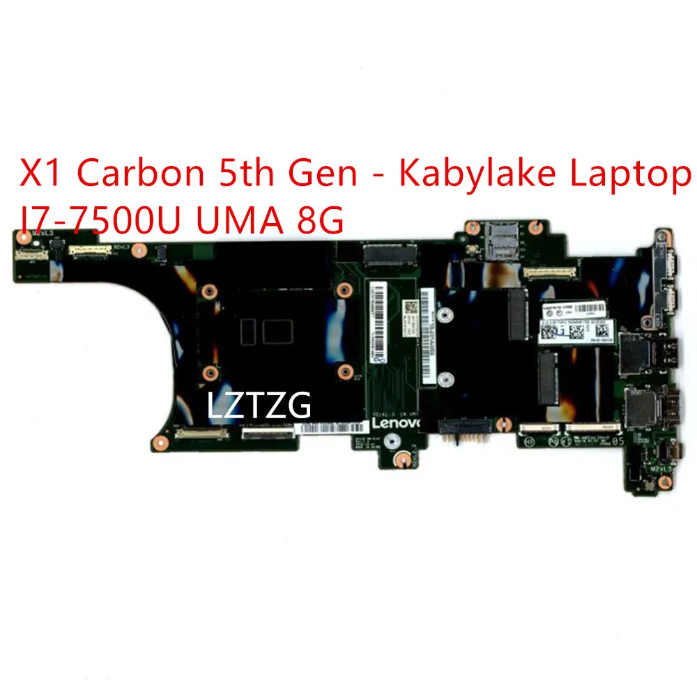 Motherboard For Lenovo ThinkPad X1 Carbon 5th Gen NM-B141 Laptop Mainboard CPU I7-7500U UMA 8G 01AY065 100% Tested OK