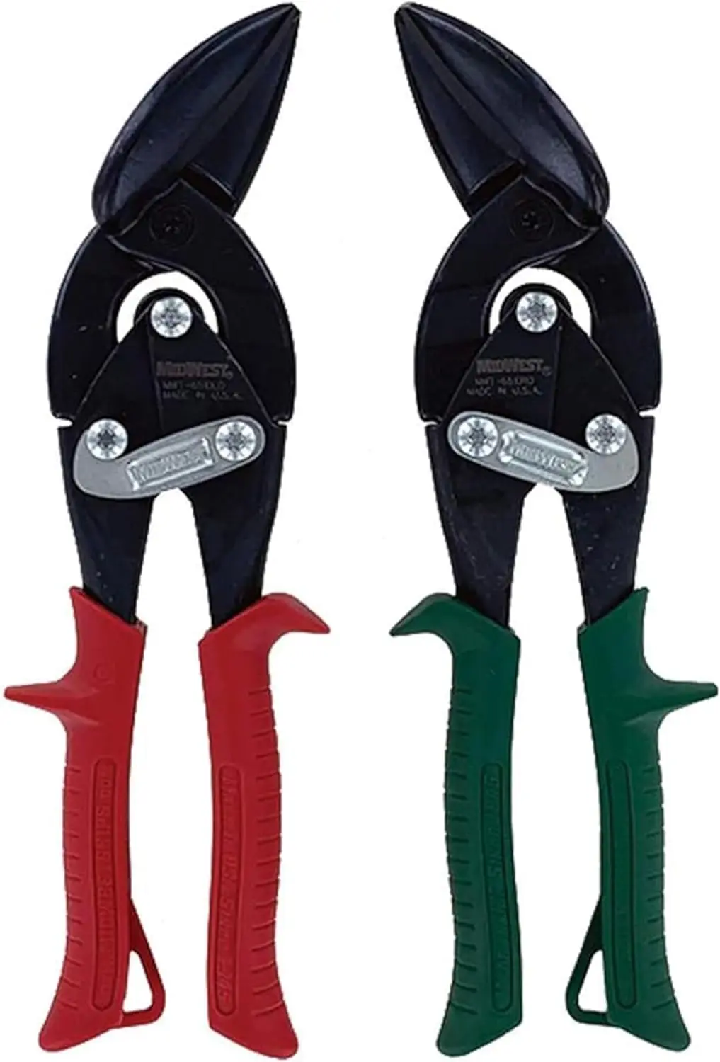 

Left and Right Offset Aviation Snips Set for Straight and Curved Cuts, Made in USA - Durable Steel Tools