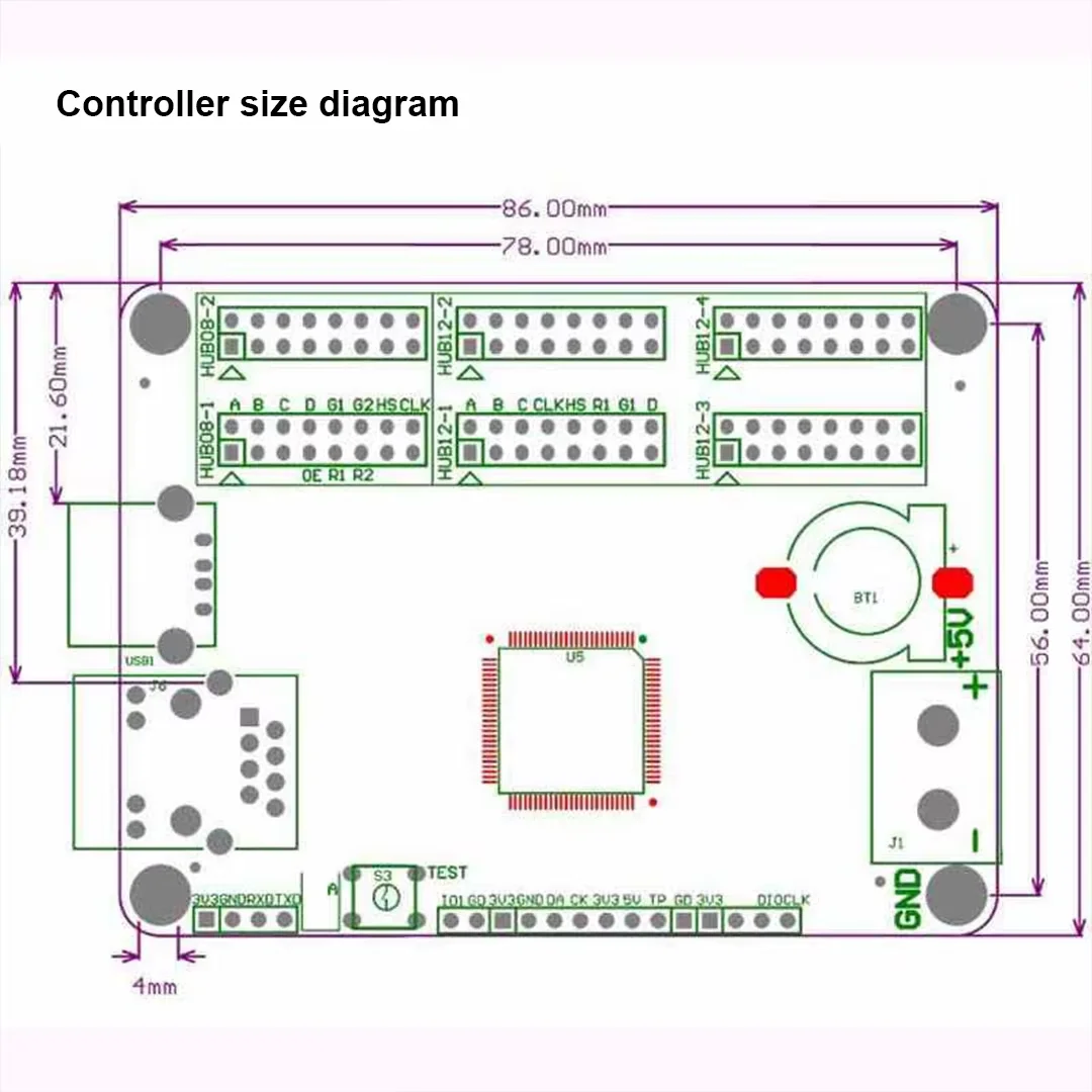 RHX8-Q1 Full Color LED Strip Screen Control Card 16x768 Low Gray Support Wireless Control Via Mobile Phone LED