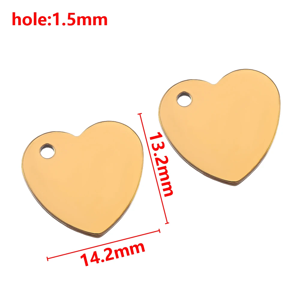 50 Stück Edelstahl Love Single Hole Anhänger für DIY Halskette Ohrringe Schmuckherstellung Pet Tag Anhänger Herstellung