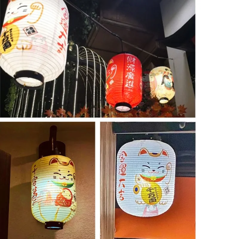 Japanese Style Lantern Outdoor Waterproof Cloth Lanterns Sushi Sake Bar Izakaya Decor Lantern Cuisine Shop Advertising Sign