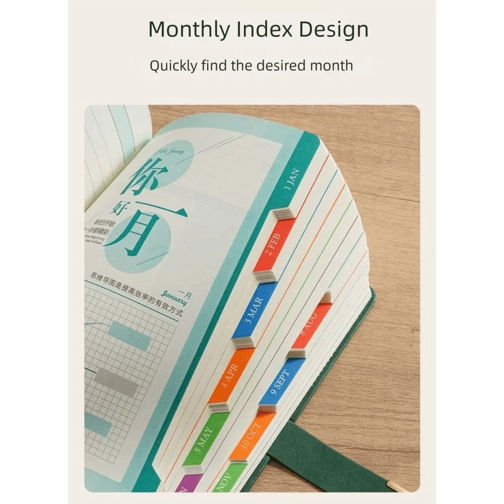 Thickened Paper 2027 Year Planner Faux Leather Multi Color A5 Business Notebook Premium Quality Stitch Binding Daily Agenda Book