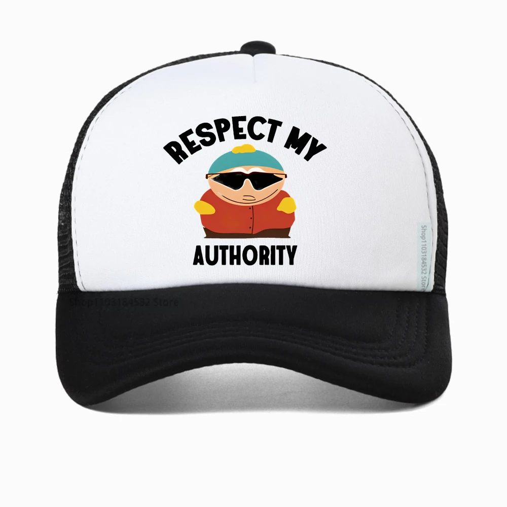 

Funny "Respect My Authority"Print Baseball Cap Men Women Hip hop hat summer mesh breathable trucker hats