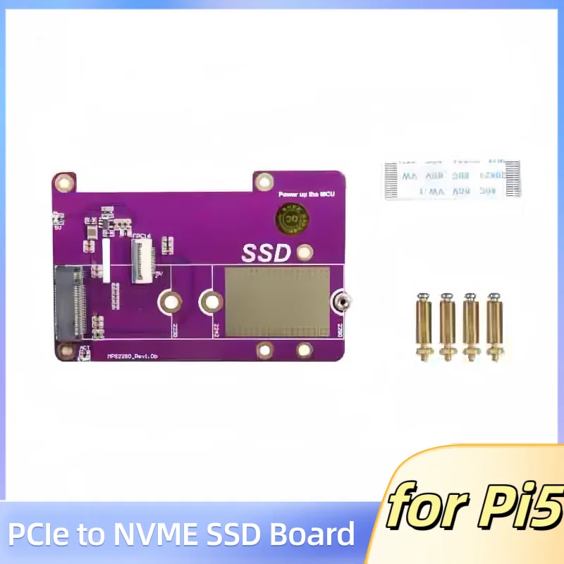 

Raspberry Pi 5 PCIe to M.2 NVMe SSD Board Support Gen3 Fit Size 2230 2242 2280 M.2 Solid State Drive