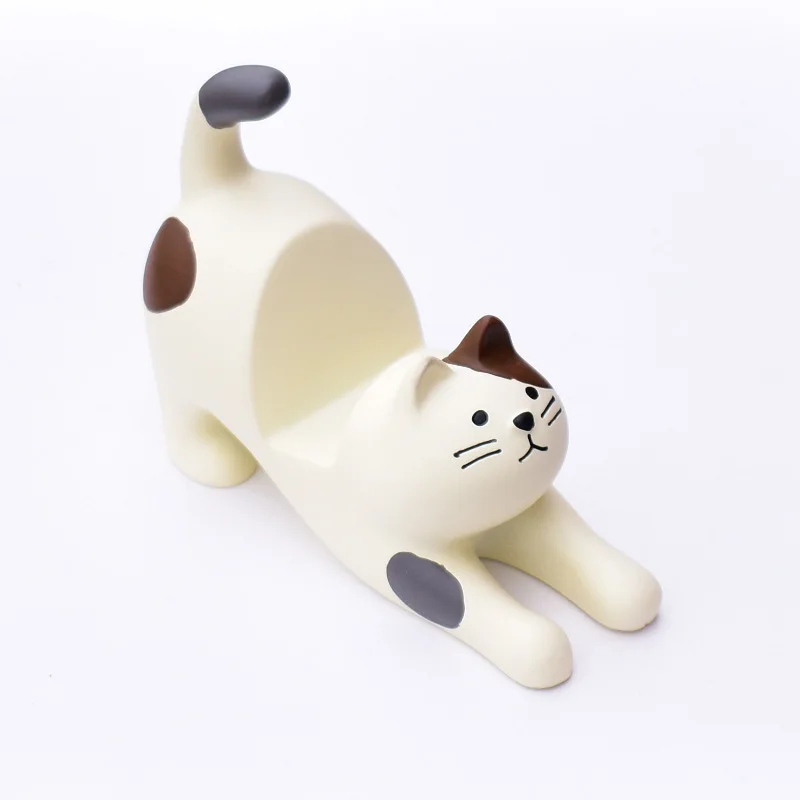 Lovely Phone Bracket Kawaii Cat Model Portable Phone Holder for Desk Resin Exquisite Compatible Mobile Phones Home Decor Crafts