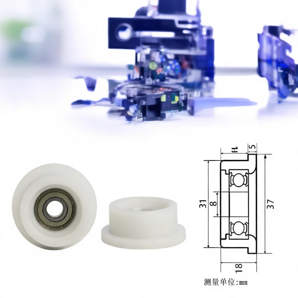 High Performance 608 POM Coated Bearing Pulley Roller Fitness Equipment Accessory For Stable Sliding Sliding Track Systems