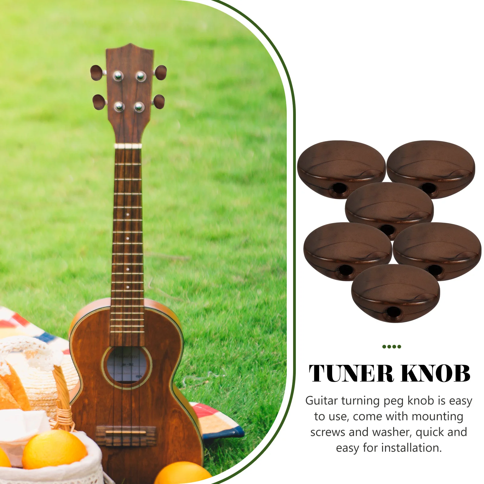 

6pcs Guitar Tuning Peg Knobs Replacement Plastic Acoustic Electric Guitar Parts Easy Install Upgrade Handle Accessories