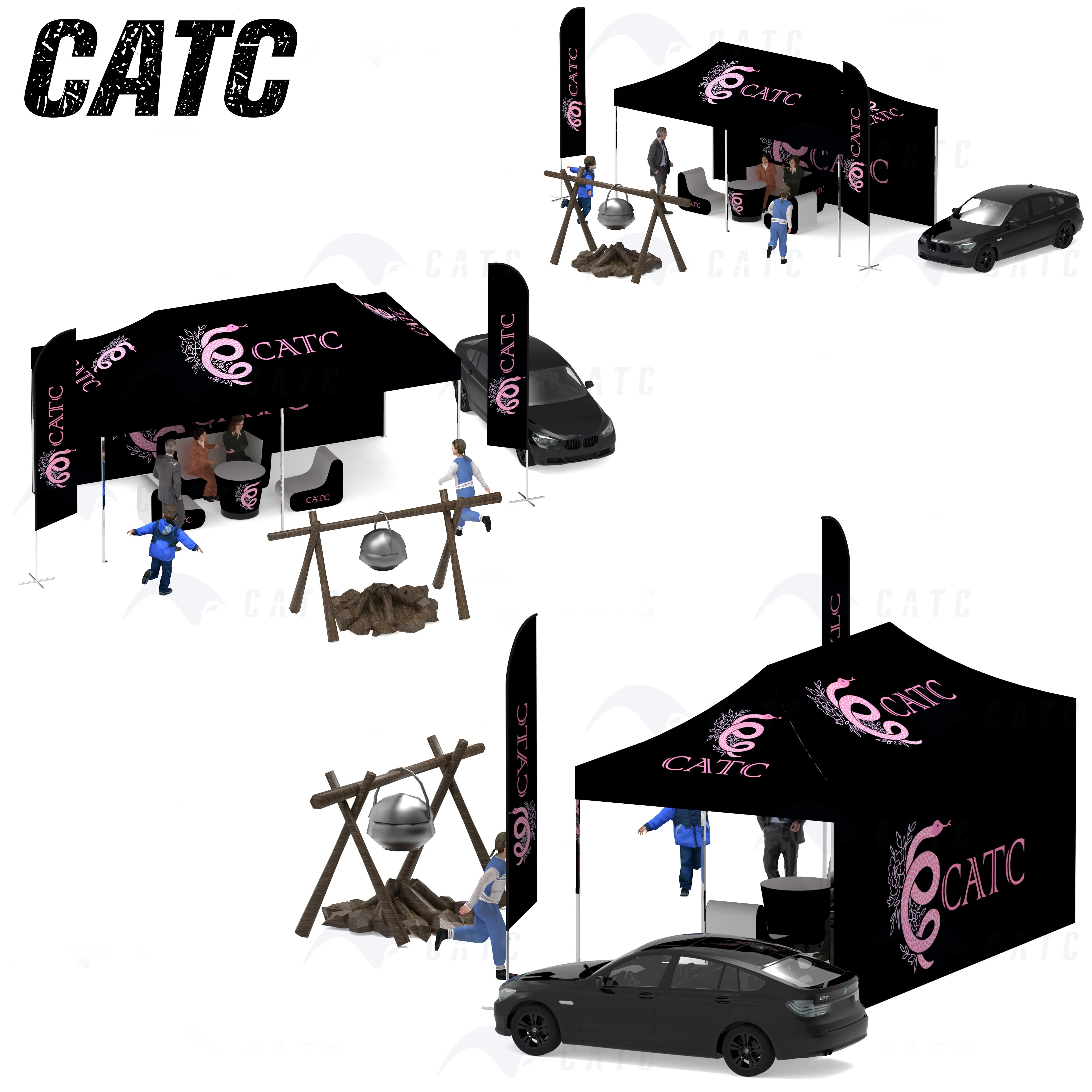 CATC 3x6M Heavy Duty Aluminum Canopy Tent For Outdoor Camping Customized Events Trade Show Folding Tent